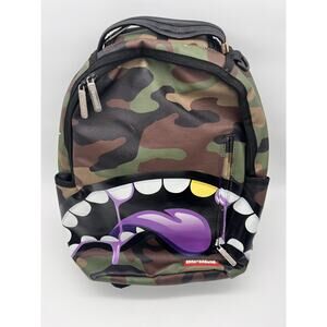 Sprayground DLXLR8 Camo Shark Mouth Backpack Limited Edition Used